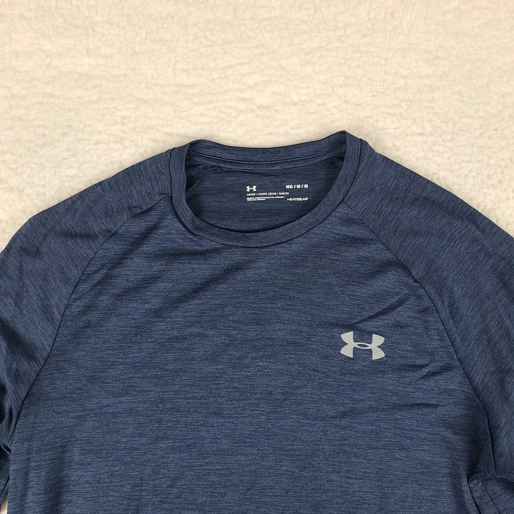 Under Armour Shirt Mens Medium‎ Navy Blue Loose Heatgear Performance T-Shirt